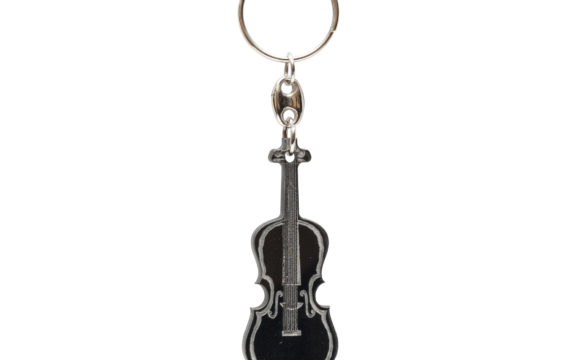 LLAVERO DE ACRÍLICO NEGRO GRABADO VIOLONCELLO