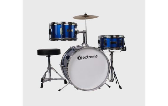 BATERIA INFANTIL AZUL METALICO 3 PZAS EXTREME