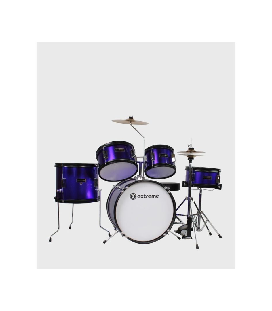 BATERIA JUNIOR MORADA 5 PZAS ARO NEGRO EXTREME